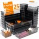 Posity Organisateur de tiroirs - 25 pièces - Plastique - Noir transparent