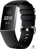 Strap-it Fitbit Charge 4 silicone band - zwart - Maat: S