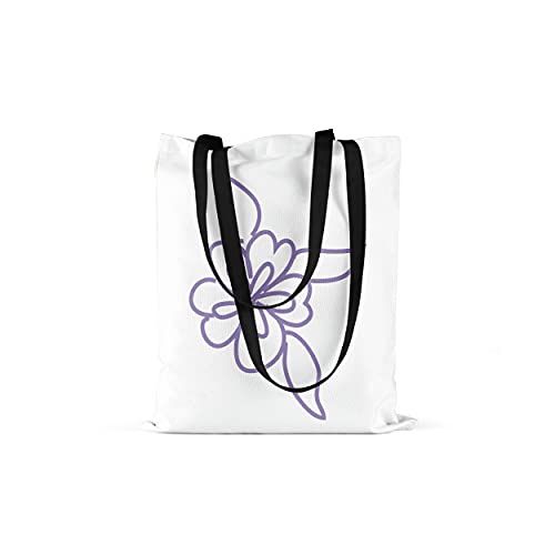 Bonamaison - Herbruikbare Draagtas - 100% Katoen - 48x55 cm - Zwarte Handvatten