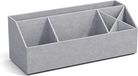 Bigso Box of Sweden Elisa Bureau-organizer met 4 vakken, opbergsysteem voor notities, paperclips, pennen, enz. – sorteerdoos van vezelplaat en papier in linnenlook – lichtgrijs