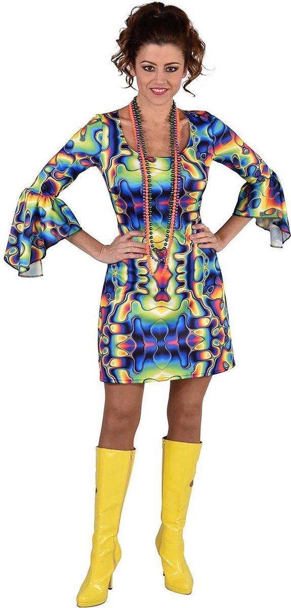 Magic design Verkleedjurk Groovy Dames Polyester Groen Maat Xs