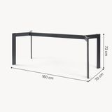 en.casa Tafelonderstel Verg tafelpoot stalen frame 160x70x72 cm zwart