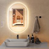 Shenzhen Haorui Industrial Technology Co., Ltd. Miroir de salle de bain dimmable 80 x 50 cm avec fonction anti-buée et 3 couleurs de lumière