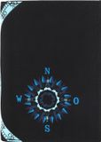 oxmox New Cryptan RFID Protect Kombibörse Windrose Print Cyan Black zwart
