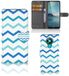 B2Ctelecom Book Case voor Nokia 3.4 Zigzag Blauw