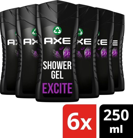 Axe Excite Douchegel - 6 x 250 ml - Aanbieding