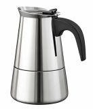 Cheffinger Machine à café italienne en Inox 6 tasses Compatible induction pour café moka, Argent
