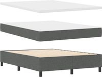 vidaXL Boxspringbed met matras, donkergrijs, 140 x 200 cm, gestoffeerd