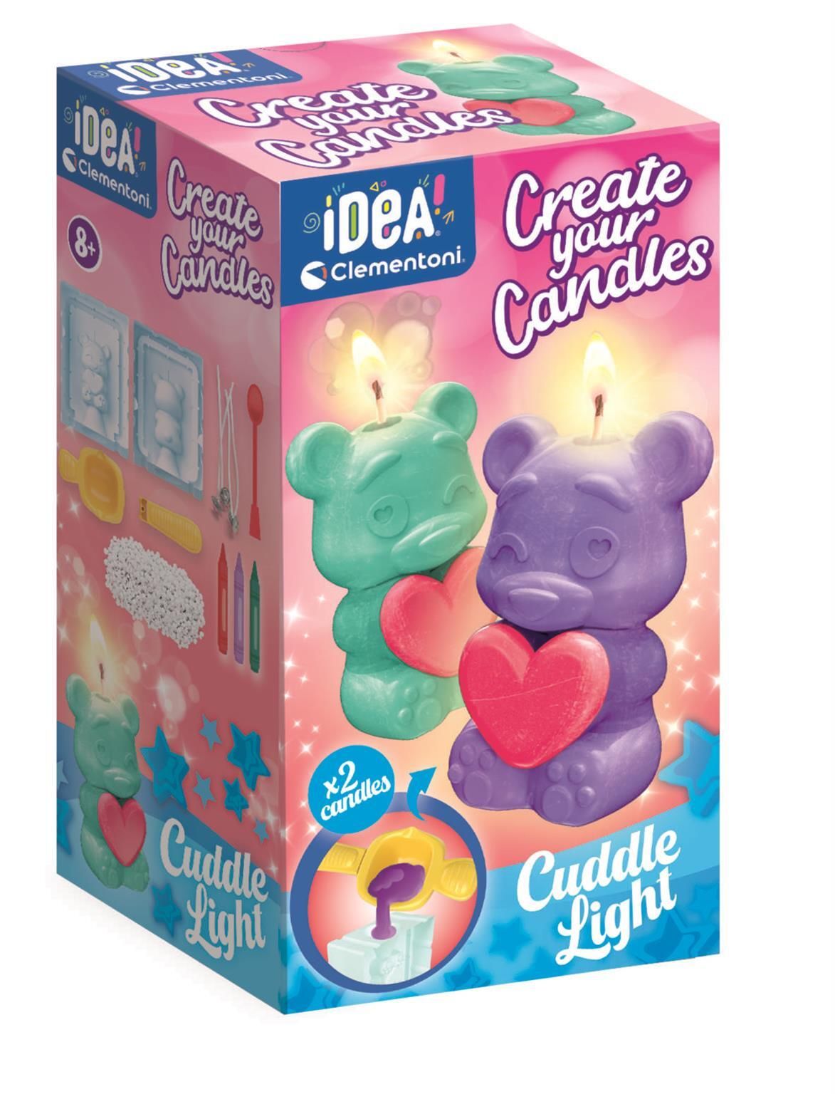 Clementoni Create Your Candles Love Bear - Kaarsen Maken Hobbypakket - Kaars Knutselen voor Kinderen - Knutselpakket Meisjes en Jongens vanaf 8 Jaar