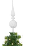 Inge-glas Inge Christmas Goods Kerstboom piek gedecoreerd - Wit - Glas - 31 cm