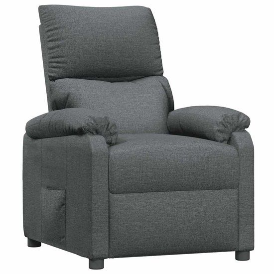 vidaXL Fauteuil verstelbaar stof donkergrijs