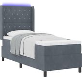 vidaXL Boxspringbed met matras, donkergrijs, 80 x 200 cm, fluweel