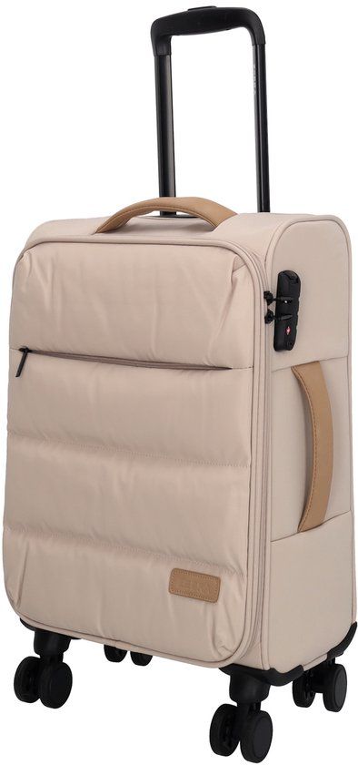 Zebra Trends Elske Koffer - S - Handbagage - Reizen - Softcase - Recycled - Lichttaupe