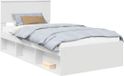 vidaXL Bedframe met hoofdeinde, wit, 100 x 200 cm, massief grenenhout