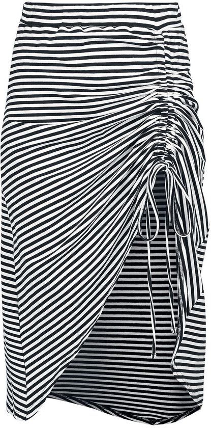 Banned Retro Banned Beach Breeze Dames Midirok - zwart/wit - 3XL