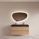 Boss & Wessing BWS Badmeubelset Riga met Lako Wastafel Zwart 140 cm Licht Eiken Japandi