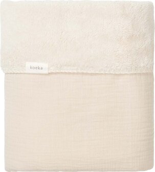Koeka Faro Wiegdeken - Hydrofiel Katoen & Teddy - Wit - 75x100 cm