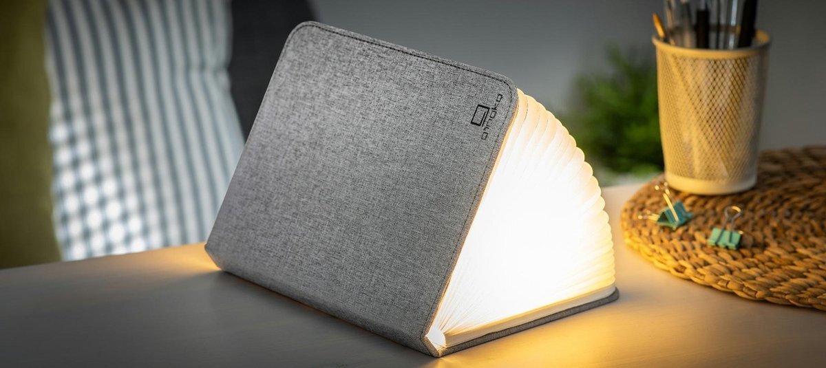 Gingko Smart Book Light - large - grijze stof