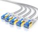 Primewire câble LAN plate lot de 5, CAT 8, 40 Gbit/s, 1 mètre, blanc