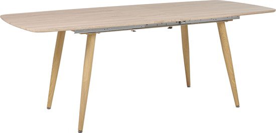 Beliani Eettafel lichtbruin 180/210 x 90 cm uitschuifbaar HAGA