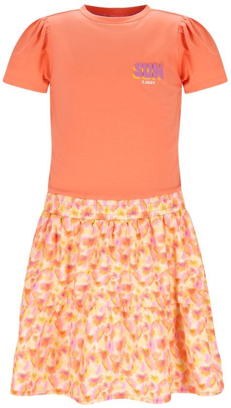B.Nosy Y602-5815 meisjes jurk oranje - Maat 116