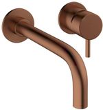 Crosswater MPRO Inbouw Wastafelkraan - 2 gats - inclusief inbouwdeel - 14cm en 22cm uitloop - geborsteld brons