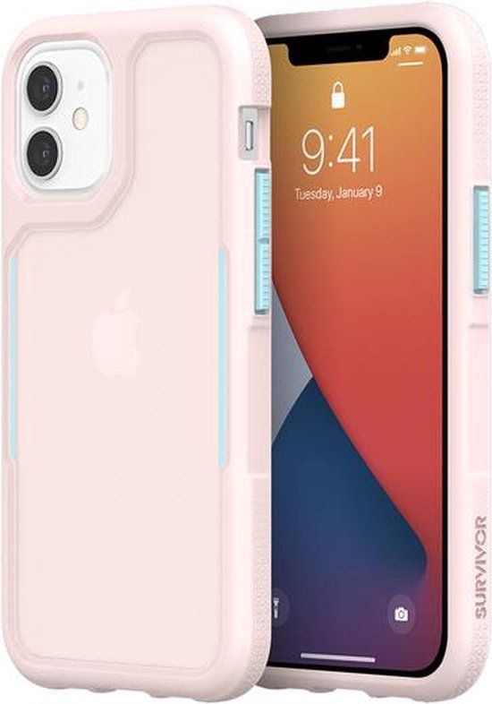 Griffin Survivor Endurance case iPhone 12 Mini Roze