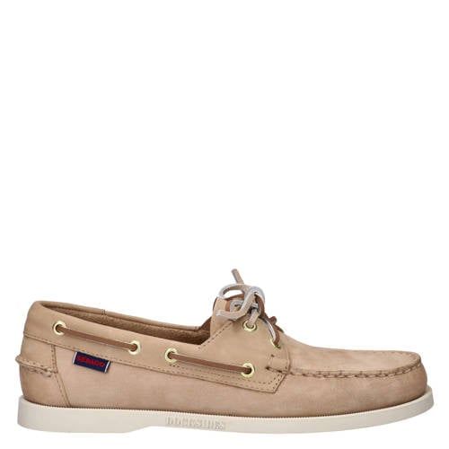 Sebago leren bootschoenen taupe