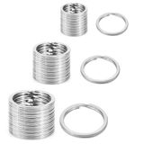 30 stuks sleutelringen roestvrij staal, sleutelringen in 3 maten (20/25/30 mm), sleutelring zilveren metalen ringen voor sleutelhangers en doe-het-zelf accessoires, zilver, 20/25/30mm