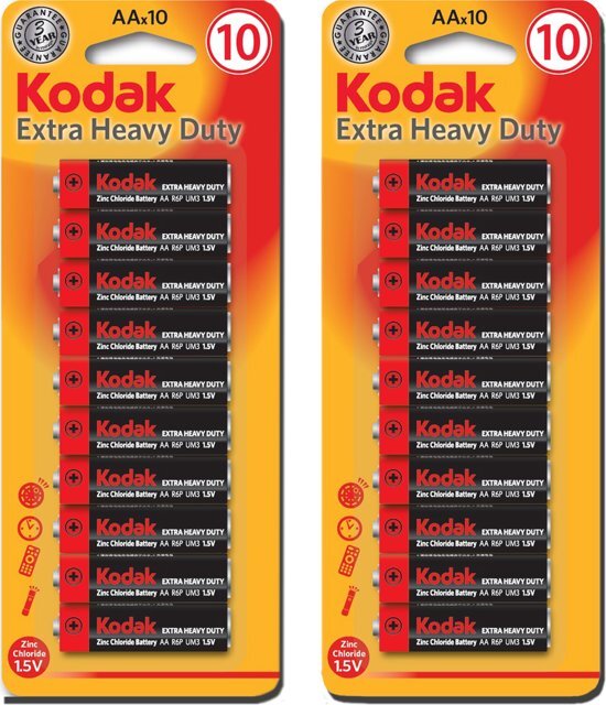 Kodak Extra Heavy AA Batterijen - Penlite - 20 Stuks