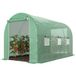 Serre de jardin 8m² 4x2x2,05m châssis tubulaire vert porte zippée 6 fenêtres