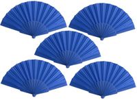 Merkloos Spaanse Handwaaier - 10x stuks - Blauw - 23 x 43 cm