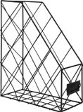 QUVIO Tijdschriftenhouder - Tijdschriftencassette - Postrek - Boekenrek - Post organizer - Postvak - Tijdschriftenrek - Lectuurrek - Magazinehouder - Draadstaal - 24 x 10 x 30 cm - Zwart