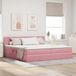 Maison Exclusive - Lit LED avec rangement et matelas, rose, 200 x 200 cm, velours