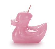 Decoratieve Candele di Giorgio Decoratieve eend - handgemaakte kaars roze baby - 7,5 x 10 cm - met zak