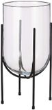 Mica Decorations Vaas Jamey - metalen standaard - transparant - 40 x 21 cm