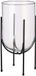 Mica Decorations Bloemenvaas Jamey - metalen standaard - transparant - 40 x 21 cm