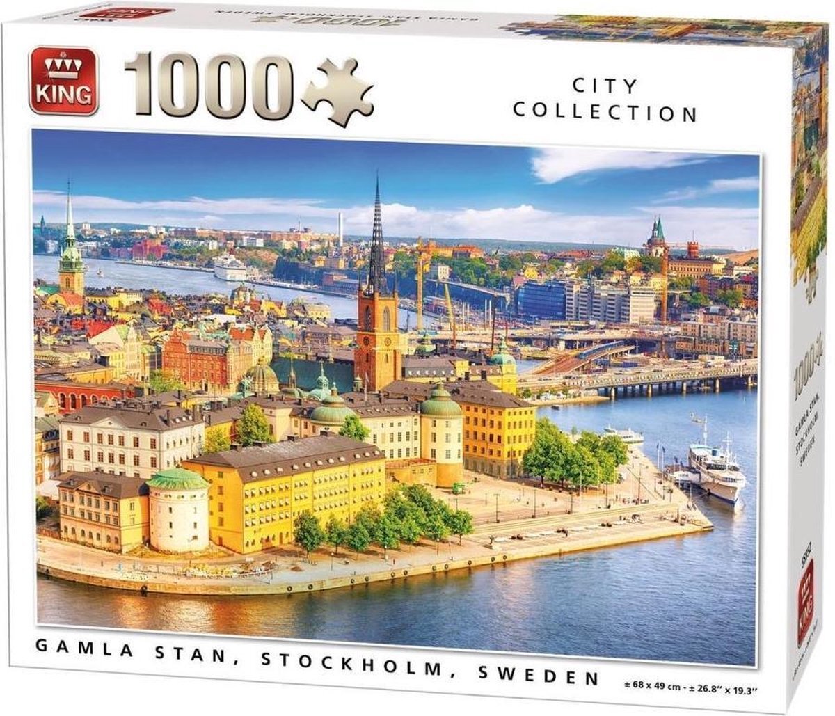 King Puzzel 1000 Stukjes Gamla Stan Stockholm - - Legpuzzel (68 x 49 cm) - Scandinavië - Nieuw