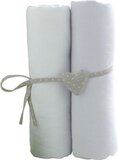 BABYCALIN Babydekenvellen Wit 70 x 140 cm - Jersey - 2 stuks
