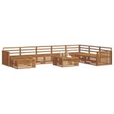 vidaXL - Buiten bank set 9 st Naturel Massief Acacia Hout