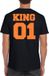 Bellatio Decorations Koningsdag shirt voor heren - King - zwart - glitters - feestkleding M
