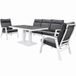 AVH-Collectie Vegas stoel bank dining loungeset 4 delig verstelbaar aluminium wit