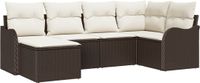 vidaXL Tuinbank Set 6-delig Bruin Polywood