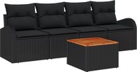 vidaXL Tuinbank - Zwart - Polyrattan