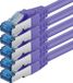 1aTTack.de 3 meter - CAT6a - Netwerkkabel Violet - 5 stuks CAT 6 A Patchkabel 10000 Mbit/s SFTP PIMF 500 MHz Compatibel met CAT5 CAT6 CAT7 DSL Internet Switch Router