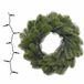 Decoris Groene kerstkrans/dennenkrans/deurkrans 50 cm inclusief warm witte verlichting