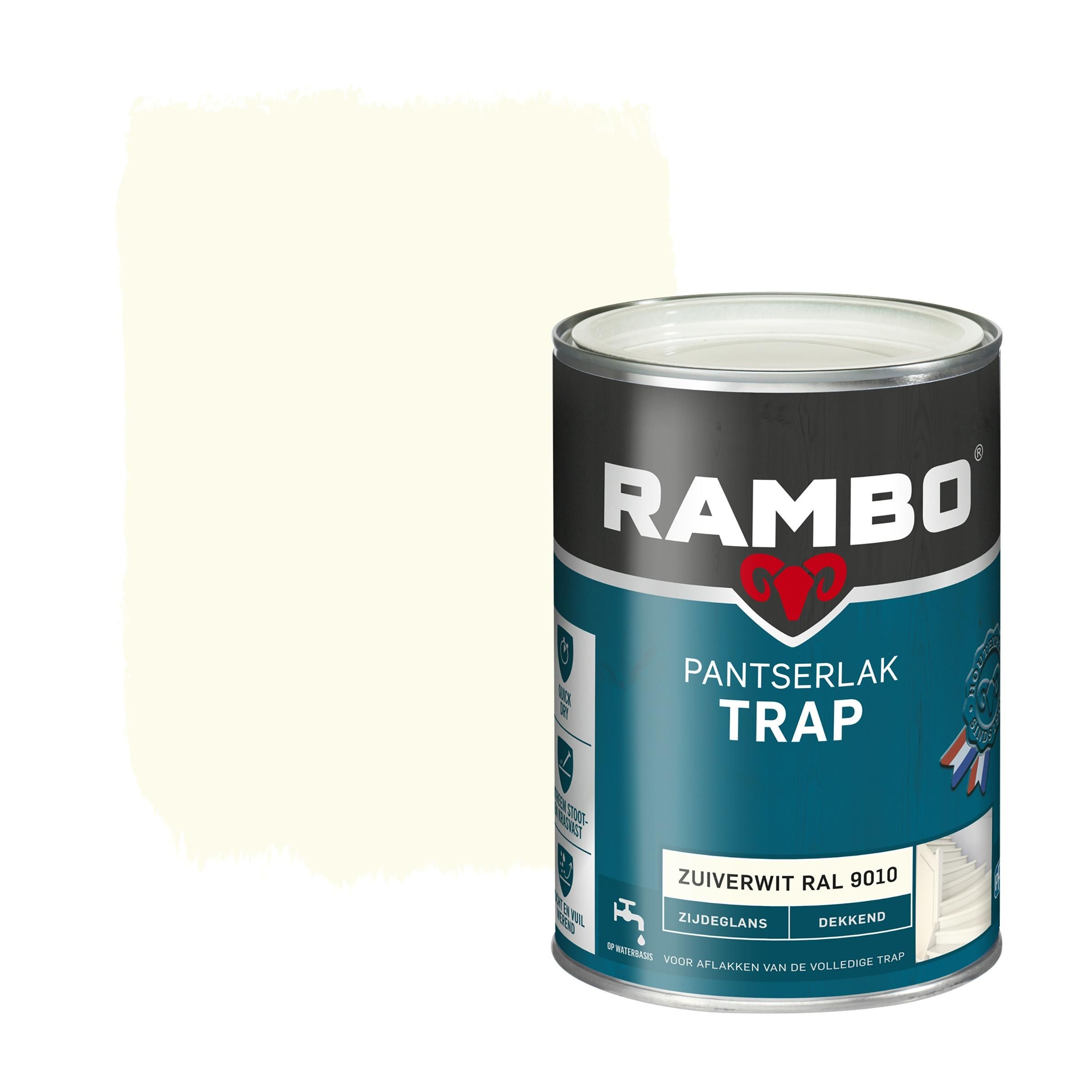 Rambo pantserlak trap dekkend zijdeglans zuiverwit - 8716242889472