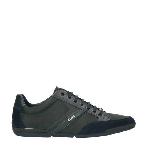 BOSS Saturn Lowp Leather Sneakers - Dark Blue