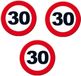Merkloos / Sans marque Miko Products Bv 30 jaar Leeftijd feestartikelen - 3x - Decoratie wand/muur stopbord - verjaardag - Dia 49 cm