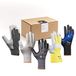 Gebol GOO Bouwhandschoenen, werkhandschoenen set van nitrilhandschoenen met noppen, leren handschoenen, nylon handschoenen, tuinhandschoenen en 1 x veiligheidsbril, voor heren, maat L (maat 9), 8 paar